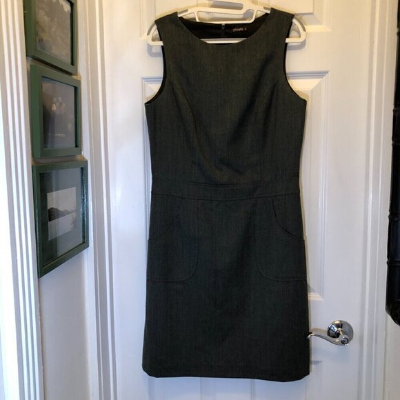 J. Mclaughlin Heather Green Sleeveless Sheath Wool Dress Size 8 EUC - Picture 1 of 7